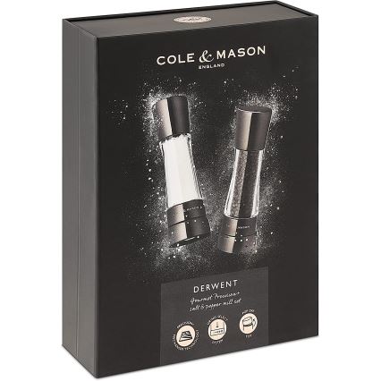 Cole&Mason - Set med saltkvarn och pepparkvarn DERWENT 2 delar 19 cm antracit