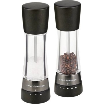Cole&Mason - Set med saltkvarn och pepparkvarn DERWENT 2 delar 19 cm bok/svart