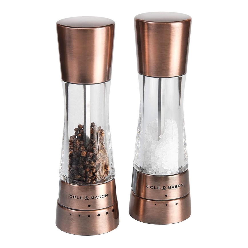 Cole&Mason - Set med saltkvarn och pepparkvarn DERWENT 2 delar 19 cm koppar