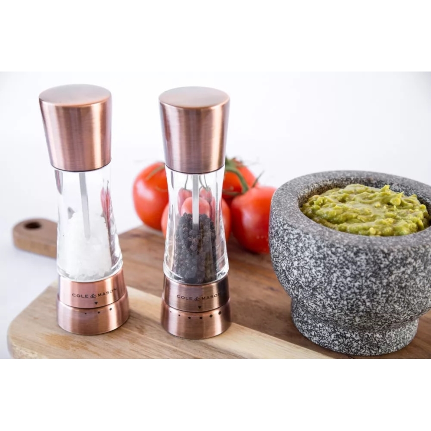 Cole&Mason - Set med saltkvarn och pepparkvarn DERWENT 2 delar 19 cm koppar