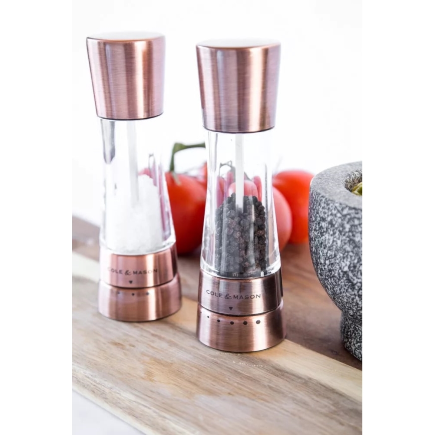 Cole&Mason - Set med saltkvarn och pepparkvarn DERWENT 2 delar 19 cm koppar