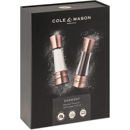 Cole&Mason - Set med saltkvarn och pepparkvarn DERWENT 2 delar 19 cm koppar