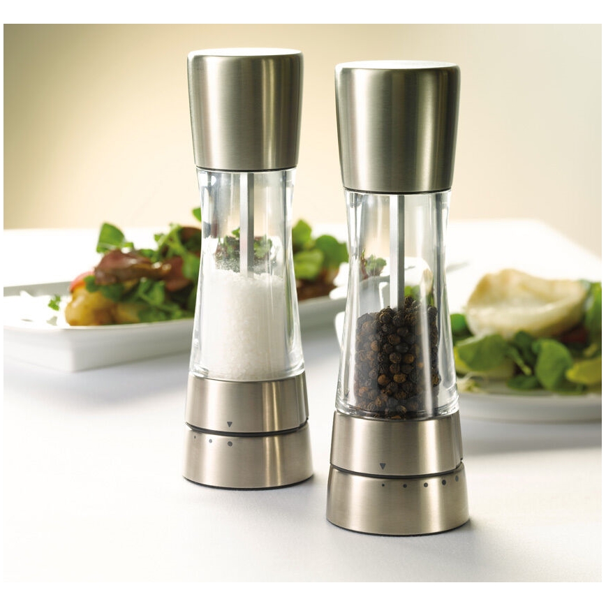 Cole&Mason - Set med saltkvarn och pepparkvarn DERWENT 2 delar 19 cm skinande krom