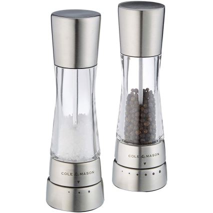 Cole&Mason - Set med saltkvarn och pepparkvarn DERWENT 2 delar 19 cm skinande krom