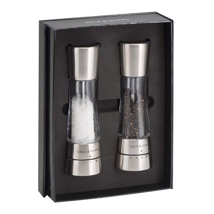 Cole&Mason - Set med saltkvarn och pepparkvarn DERWENT 2 delar 19 cm skinande krom