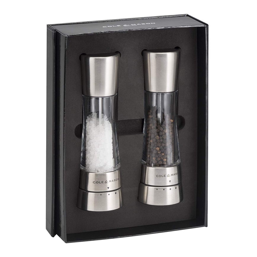 Cole&Mason - Set med saltkvarn och pepparkvarn DERWENT 2 delar 19 cm skinande krom
