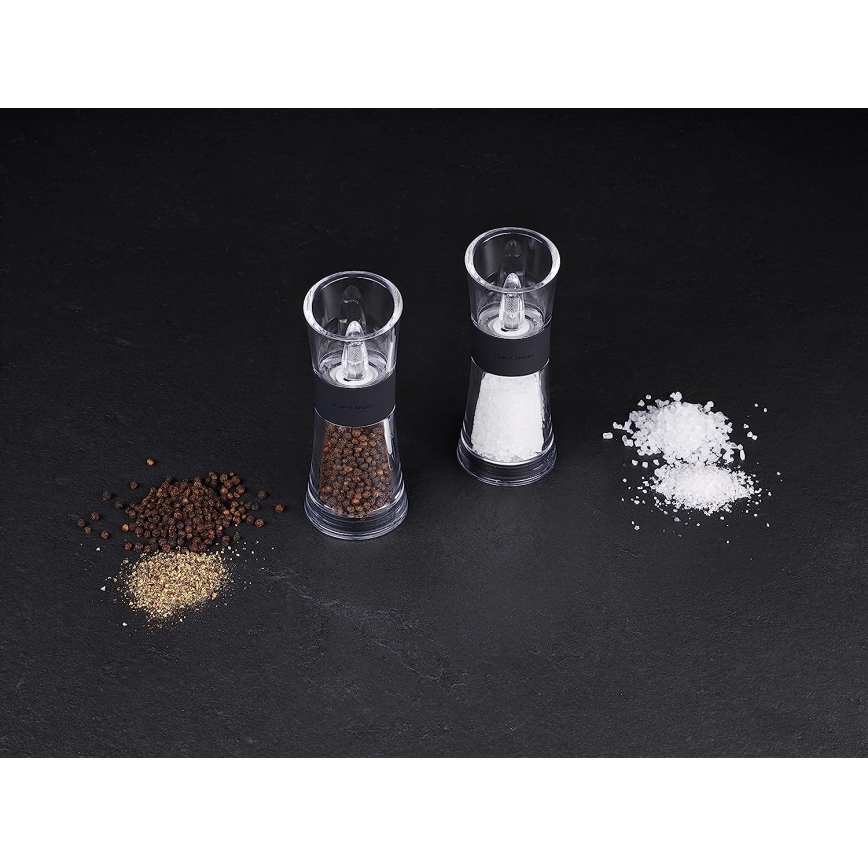 Cole&Mason - Set med saltkvarn och pepparkvarn FLIP 2 delar 15,4 cm svart