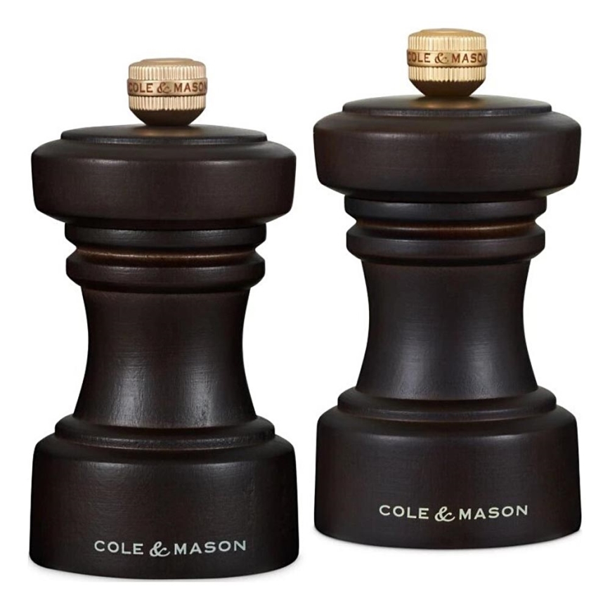 Cole&Mason - Set med saltkvarn och pepparkvarn HOXTON 2 delar 10,4 cm bok/brun
