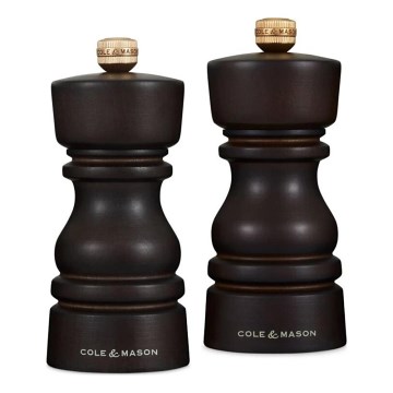 Cole&Mason - Set med saltkvarn och pepparkvarn LONDON 2 delar 13 cm bok/brun
