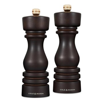 Cole&Mason - Set med saltkvarn och pepparkvarn LONDON 2 delar 18 cm bok/brun