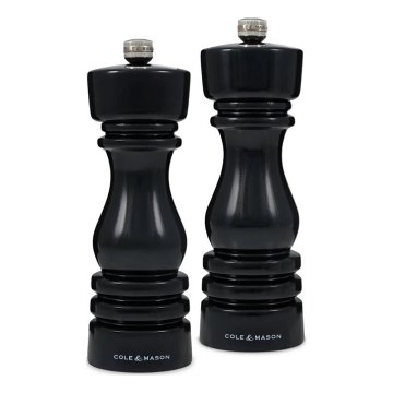 Cole&Mason - Set med saltkvarn och pepparkvarn LONDON 2 delar 18 cm bok/svart