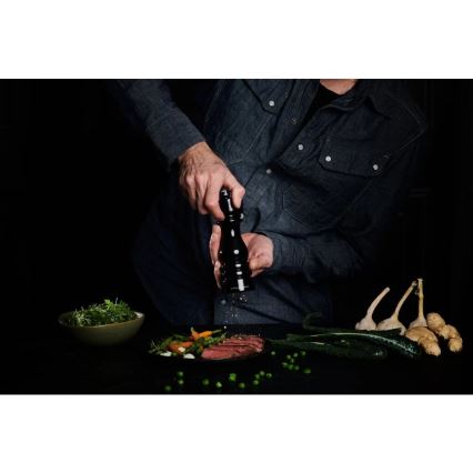Cole&Mason - Set med saltkvarn och pepparkvarn LONDON 2 delar 18 cm bok/svart