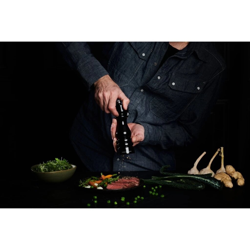 Cole&Mason - Set med saltkvarn och pepparkvarn LONDON 2 delar 18 cm bok/svart