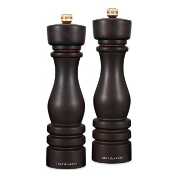 Cole&Mason - Set med saltkvarn och pepparkvarn LONDON 2 delar 22 cm bok/brun