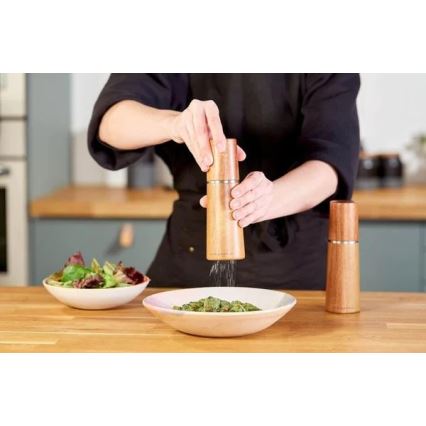 Cole&Mason - Set med saltkvarn och pepparkvarn MARLOW acacia	 2 delar 18,5 cm