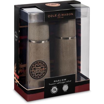 Cole&Mason - Set med saltkvarn och pepparkvarn MARLOW bok 2 delar 18,5 cm