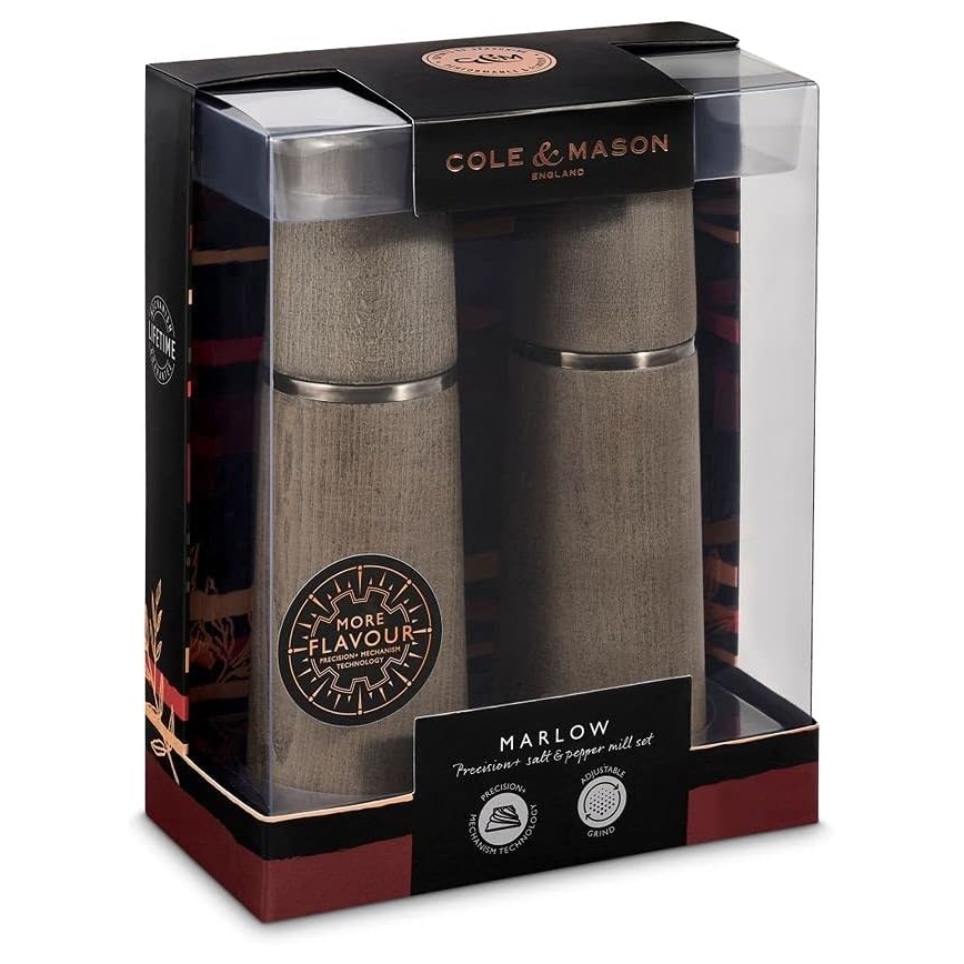 Cole&Mason - Set med saltkvarn och pepparkvarn MARLOW bok 2 delar 18,5 cm