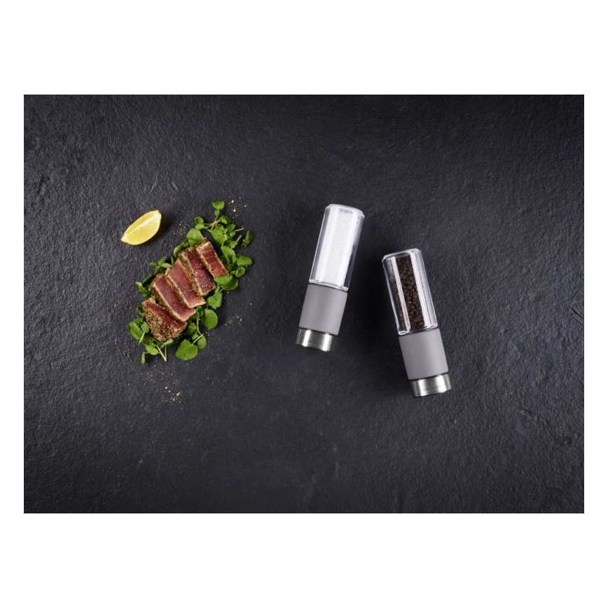 Cole&Mason - Set med saltkvarn och pepparkvarn REGENT CONCRETE 2 delar betong 18 cm