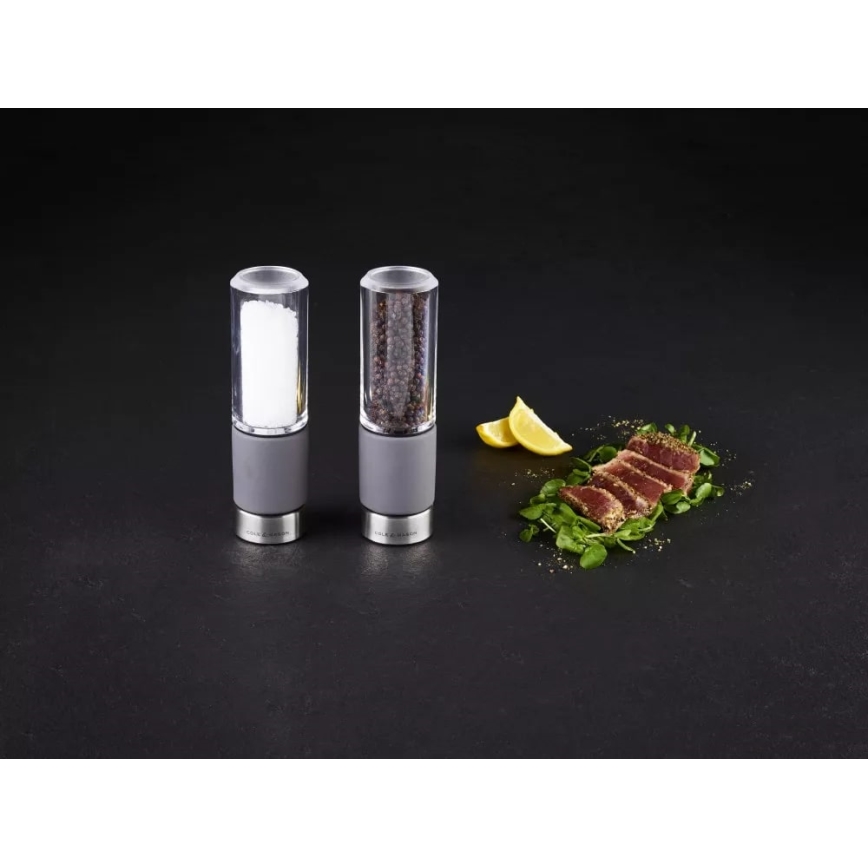 Cole&Mason - Set med saltkvarn och pepparkvarn REGENT CONCRETE 2 delar betong 18 cm
