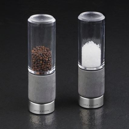 Cole&Mason - Set med saltkvarn och pepparkvarn REGENT CONCRETE 2 delar betong 18 cm