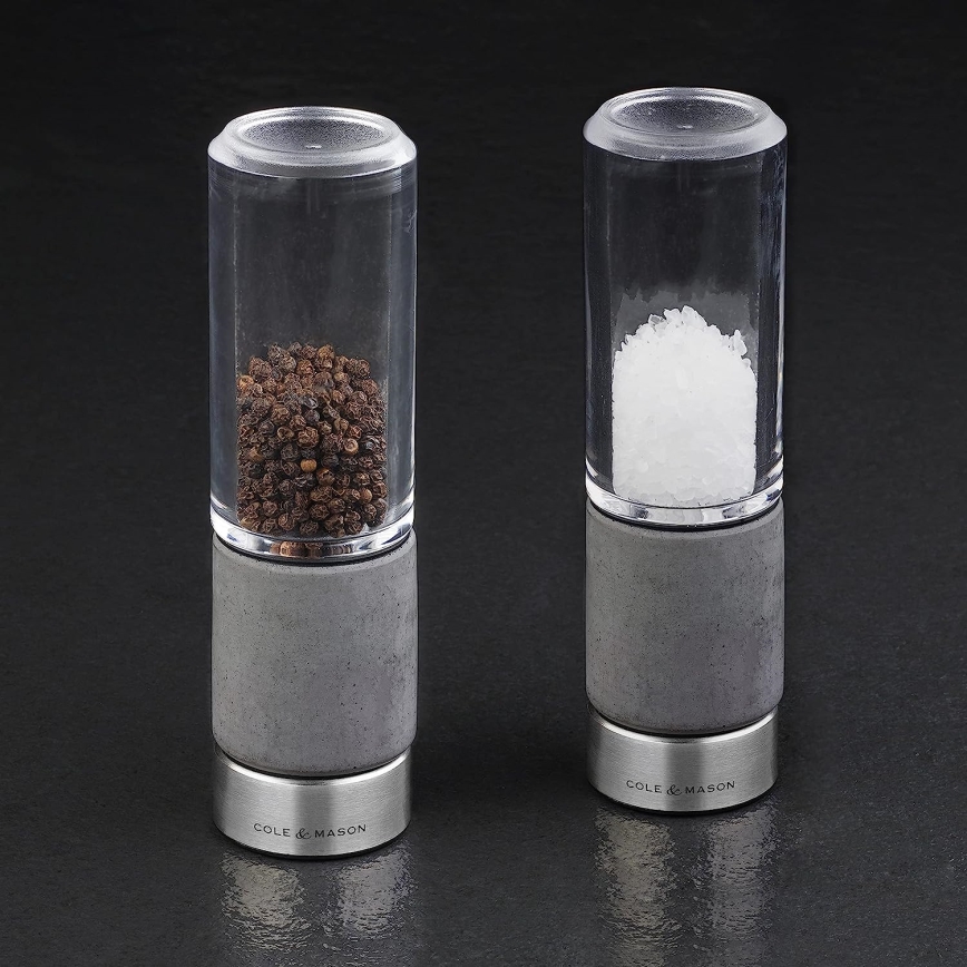 Cole&Mason - Set med saltkvarn och pepparkvarn REGENT CONCRETE 2 delar betong 18 cm