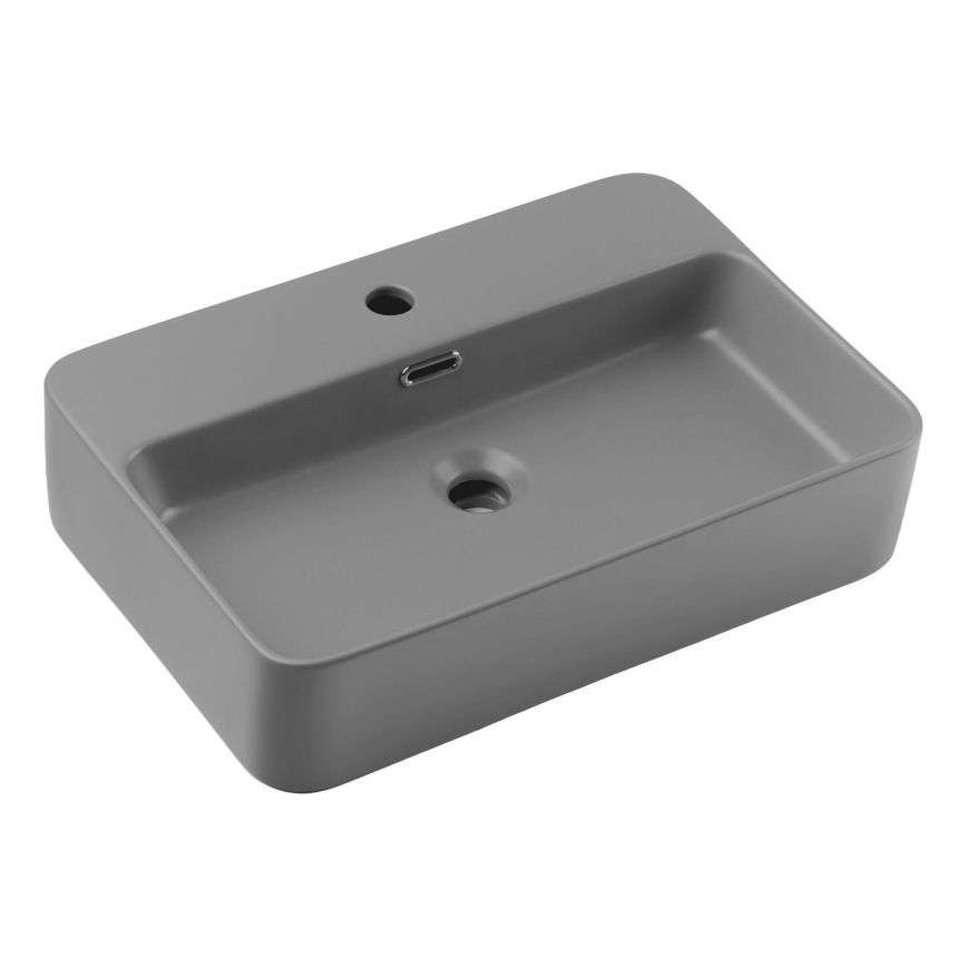 COMAD TRUST 2 MATT LIGHT GREY ( E-6282 ) - Bänkvask TRUST 55x38 cm keramik/matt grå