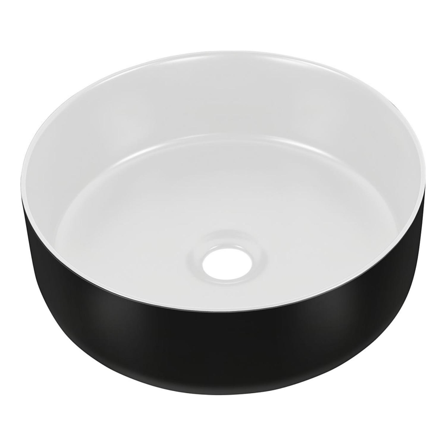 COMAD UM-6259 SIMPLE 8. - Bänkvask SIMPLE diameter 36 cm keramik/matt vit/matt svart