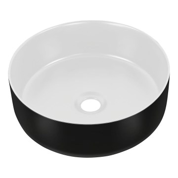 COMAD UM-6259 SIMPLE 8. - Enkel tvättställ för bänkskiva SIMPLE Ø 36 cm keramik/matt vit/matt svart