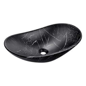 COMAD UN-LENA-MB2 - Bänkskiva handfat LENA 61,5x36 cm keramik/matt svart