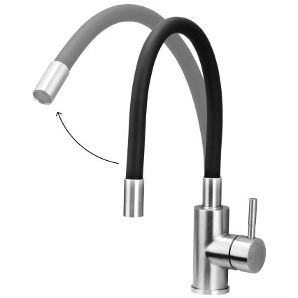 Concept BDC7138 - Köksblandare med flexibel pip blank krom/svart