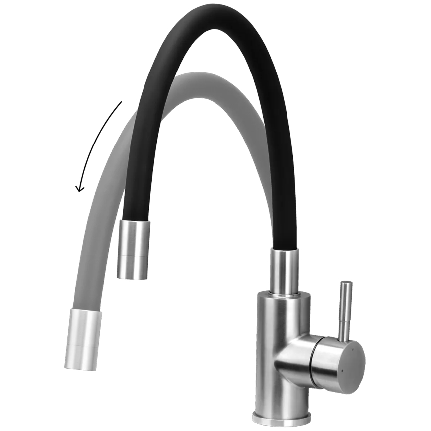 Concept BDC7138 - Köksblandare med flexibel pip blank krom/svart