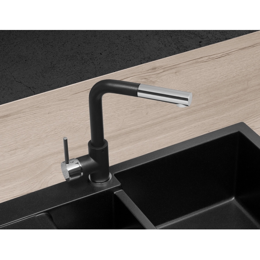 Concept BDG4527BC - Köksblandare med utdragbar handdusch 26,9 cm granit/svart