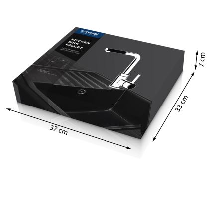 Concept BDG4527BC - Köksblandare med utdragbar handdusch 26,9 cm granit/svart