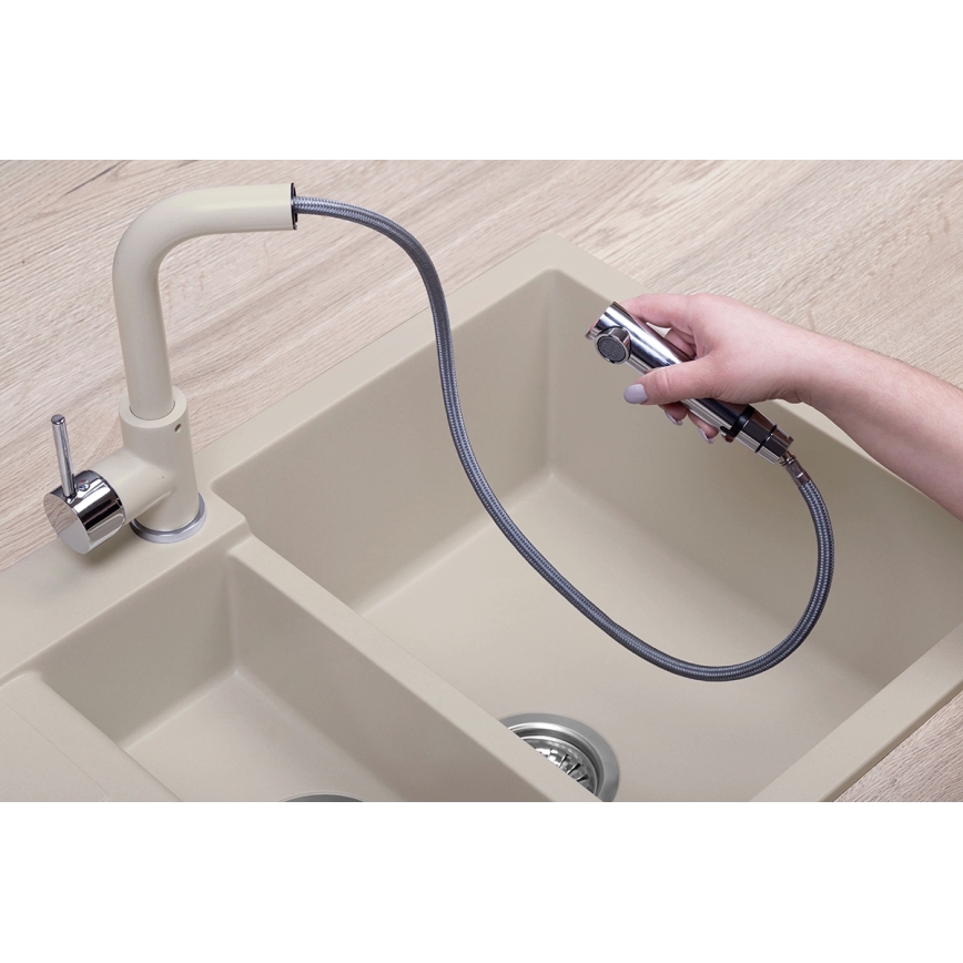 Concept BDG4527BE - Köksblandare med utdragbar handdusch 26,9 cm granit/beige