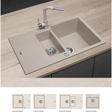 Concept BDG4527BE - Köksblandare med utdragbar handdusch 26,9 cm granit/beige