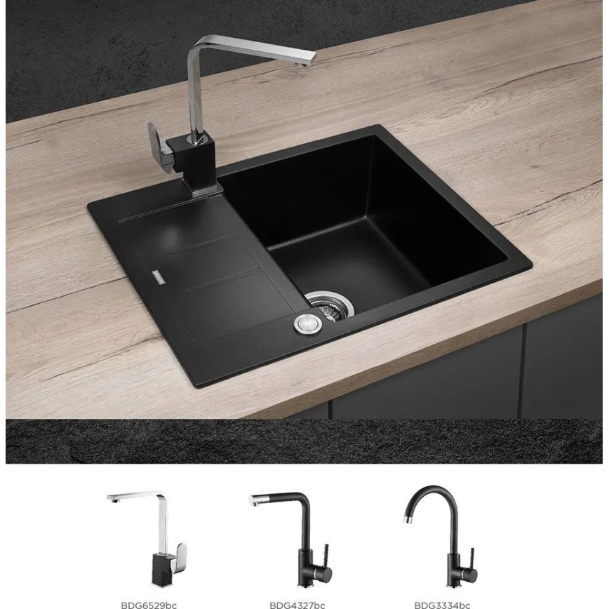 Concept DG05C45BC - Köksdiskho CUBIS 50x62 cm granit/svart