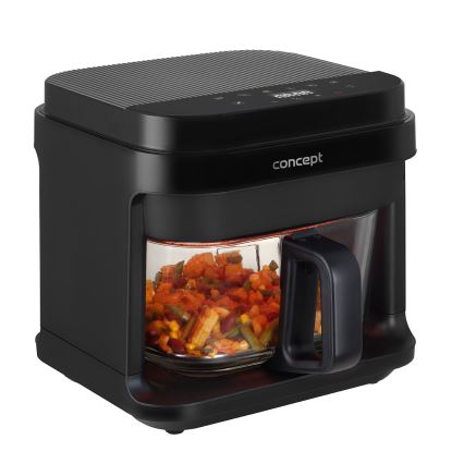 Concept FR5500 - Varmluftsfritös GLASS & FAST 5,5 l 1200W/230V svart