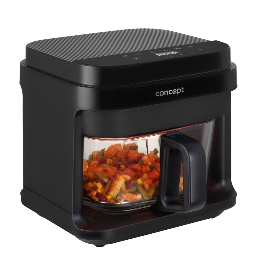 Concept FR5500 - Varmluftsfritös GLASS & FAST 5,5 l 1200W/230V svart