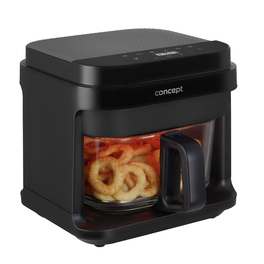Concept FR5500 - Varmluftsfritös GLASS & FAST 5,5 l 1200W/230V svart