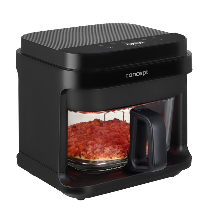 Concept FR5500 - Varmluftsfritös GLASS & FAST 5,5 l 1200W/230V svart
