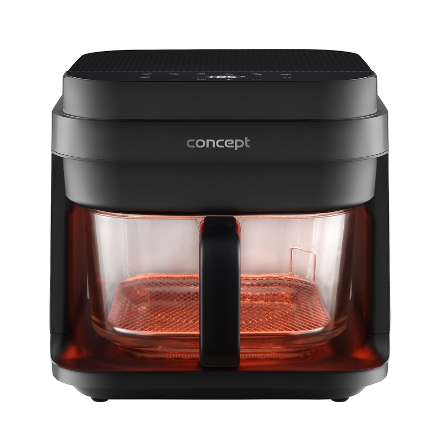Concept FR5500 - Varmluftsfritös GLASS & FAST 5,5 l 1200W/230V svart