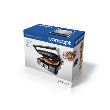 Concept ge2005 - Kontaktgrill 1500W/230V rostfri/svart
