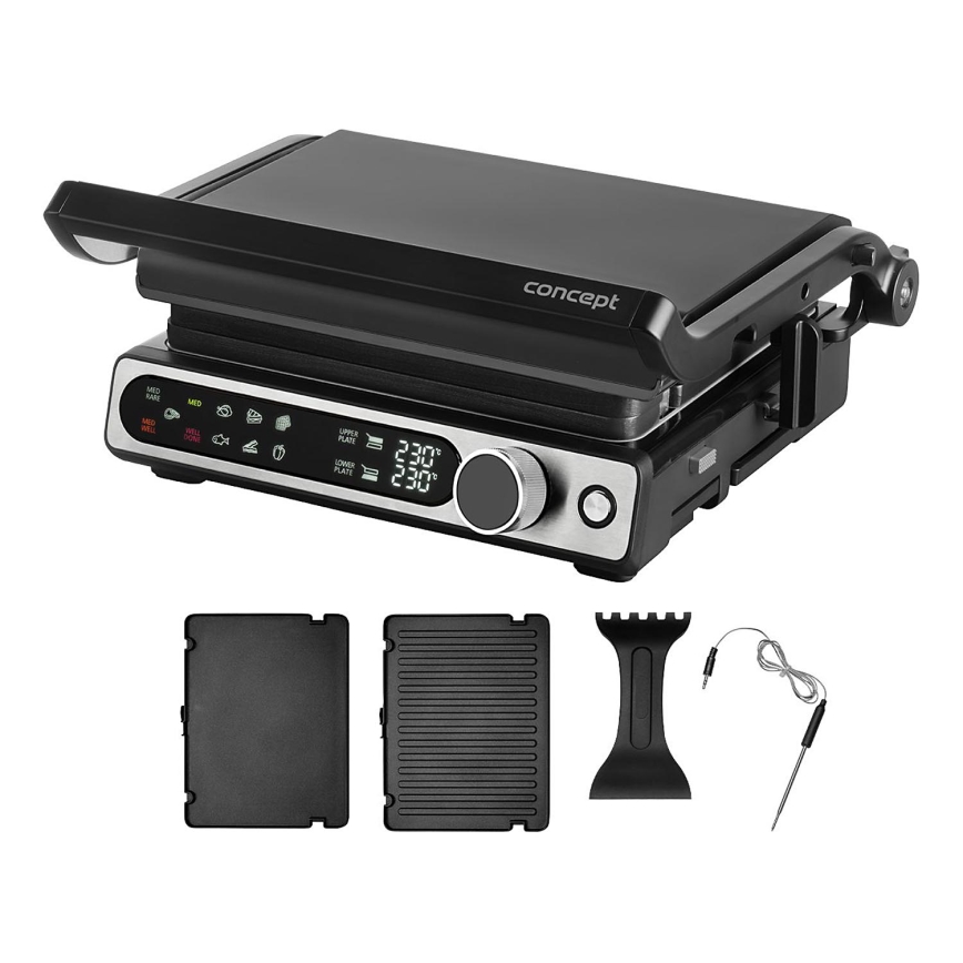 Concept ge3500 - Kontaktgrill med temperatursensor 2000W/230V svart