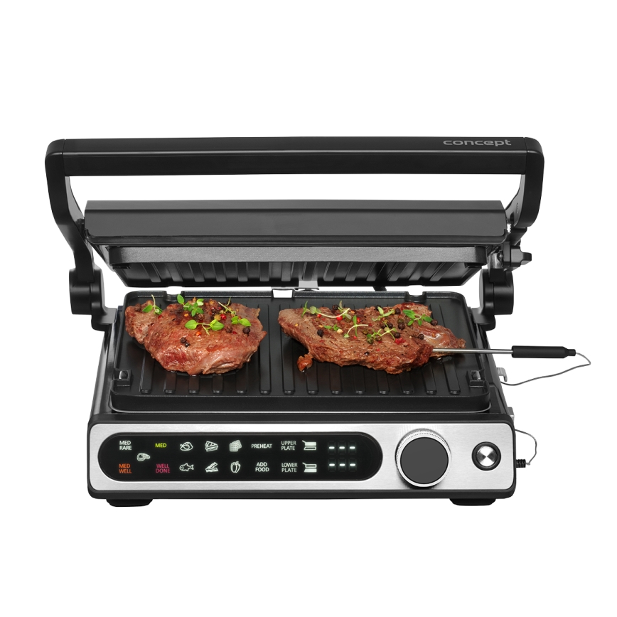 Concept ge3500 - Kontaktgrill med temperatursensor 2000W/230V svart