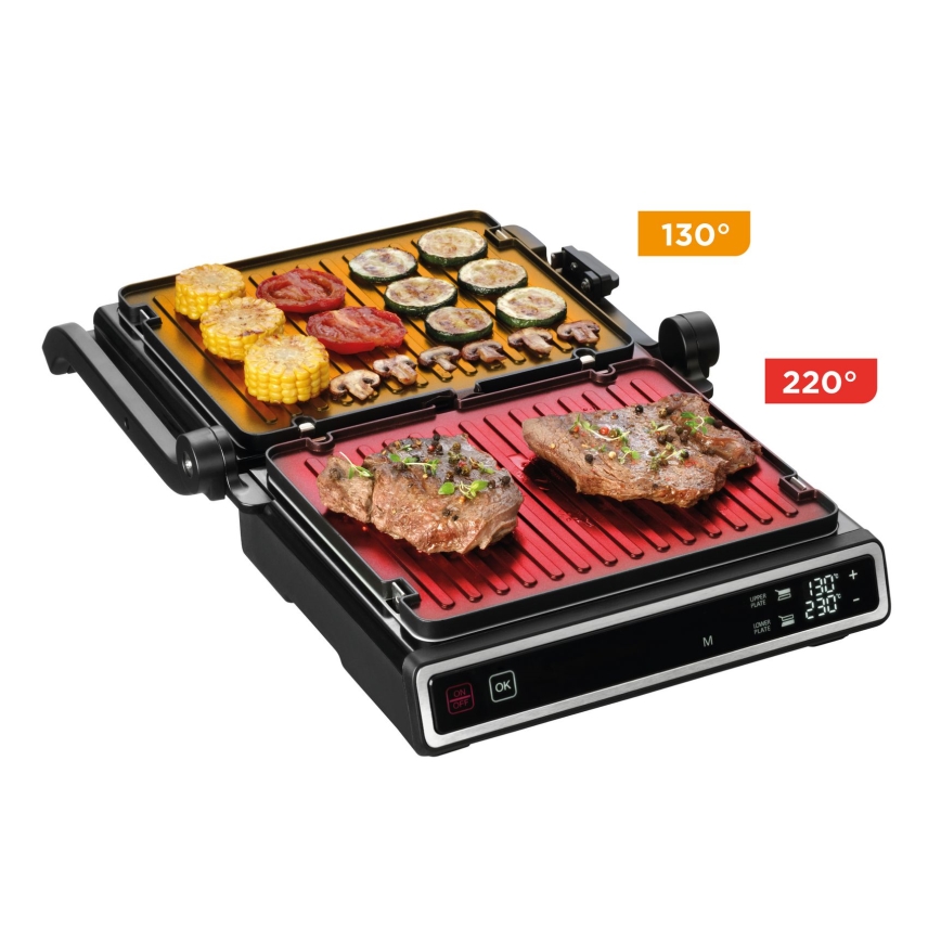 Concept ge3550 - Kontaktgrill med temperatursensor 2000W/230V svart