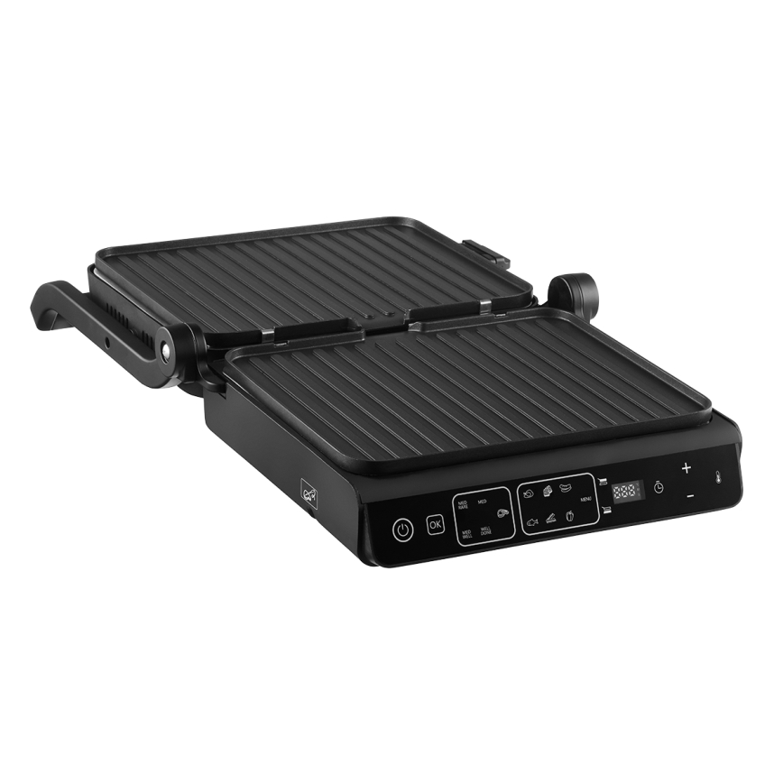 Concept ge3600 - Kontaktgrill med temperatursensor GLASS 2000W/230V svart