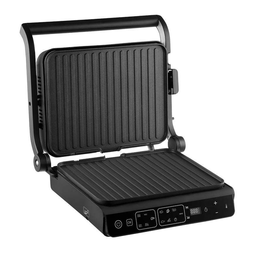 Concept ge3600 - Kontaktgrill med temperatursensor GLASS 2000W/230V svart
