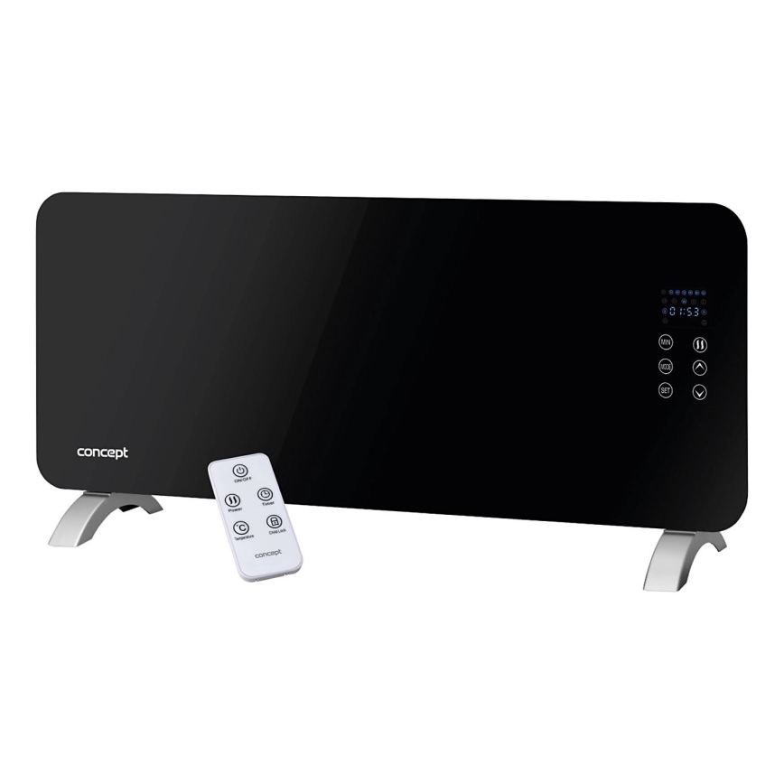 Concept KS4010 - Elektrisk direktverkande värmare/konvektor 1000/2000W IP24 svart + fjärrkontroll