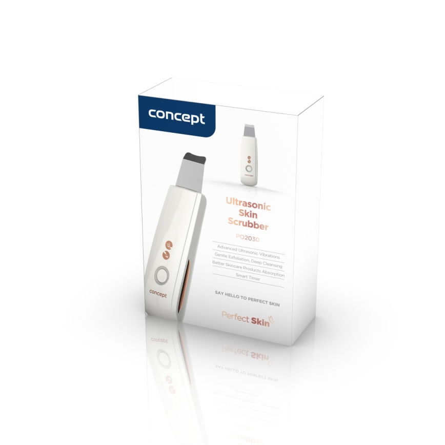 Concept PO2030 - Cosmetic ultrasonic spatula PERFECT SKIN 2,5W/5V USB 600 mAh vit