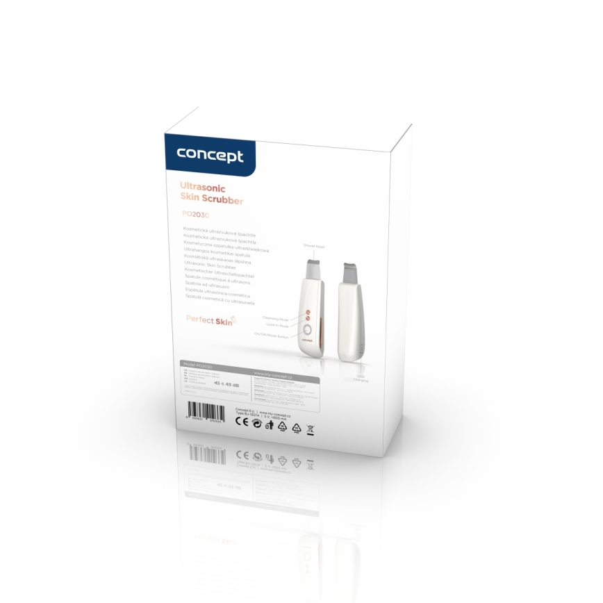 Concept PO2030 - Cosmetic ultrasonic spatula PERFECT SKIN 2,5W/5V USB 600 mAh vit